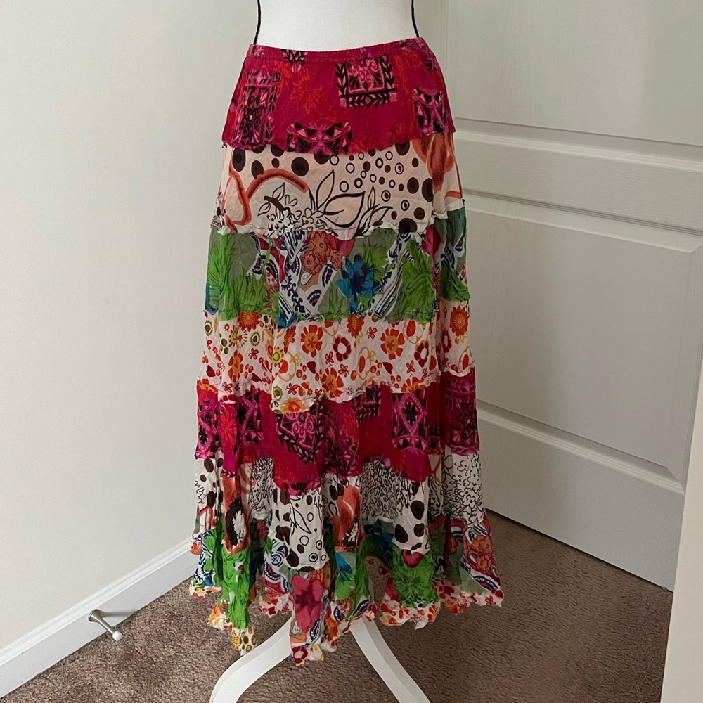 Etc. S Small Boho Hippie Vibrant skirt flowy vintage